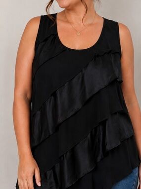 Target Black Layered Ruffle Tank Top